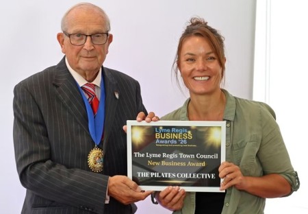 Cllr Philip Evans with Courtney Mauder from The Pilates Collective